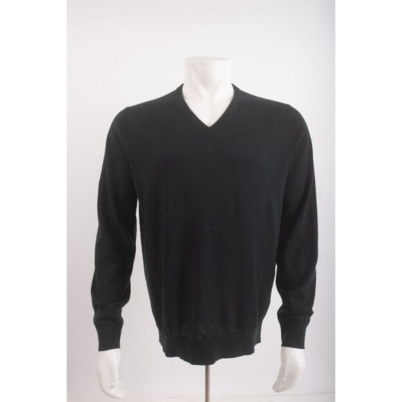Massimo Dutti Mens Sweater Top Size L Green Cashmere Blend 0983/412 NWOT - Picture 1 of 6
